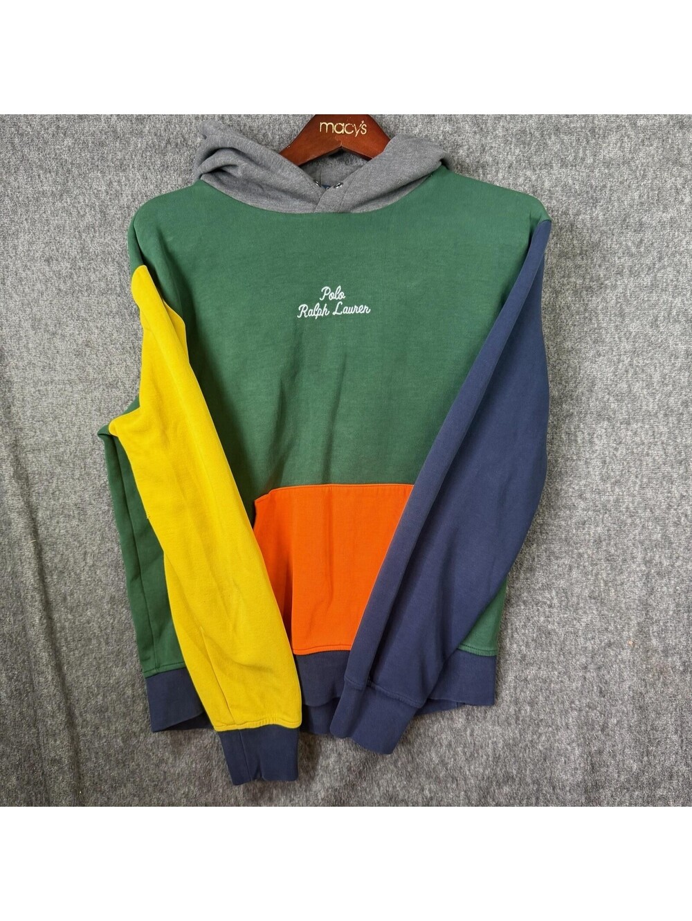 Polo Ralph Lauren Hoodie Mens Medium Multicolor Pullover Fleece Sweatshirt